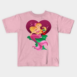 Pink Pearl Mermaid Kids T-Shirt